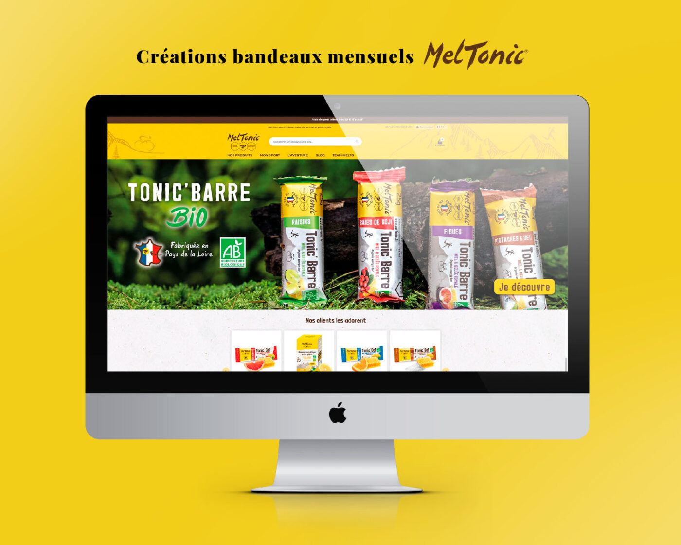 Création de bandeaux mensuels pour le site de la marque Meltonic