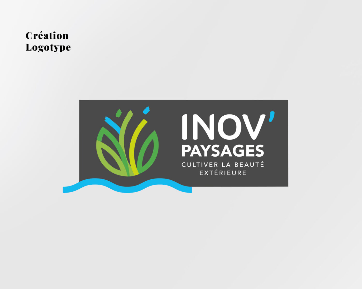Création du logo INOV Paysages, entreprise de terrassement et aménagement paysager à Chemillé-en-Anjou