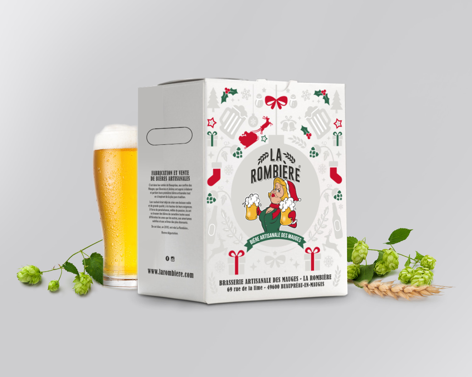 Création d'un coffret thème Noël pour les bières de la Rombière