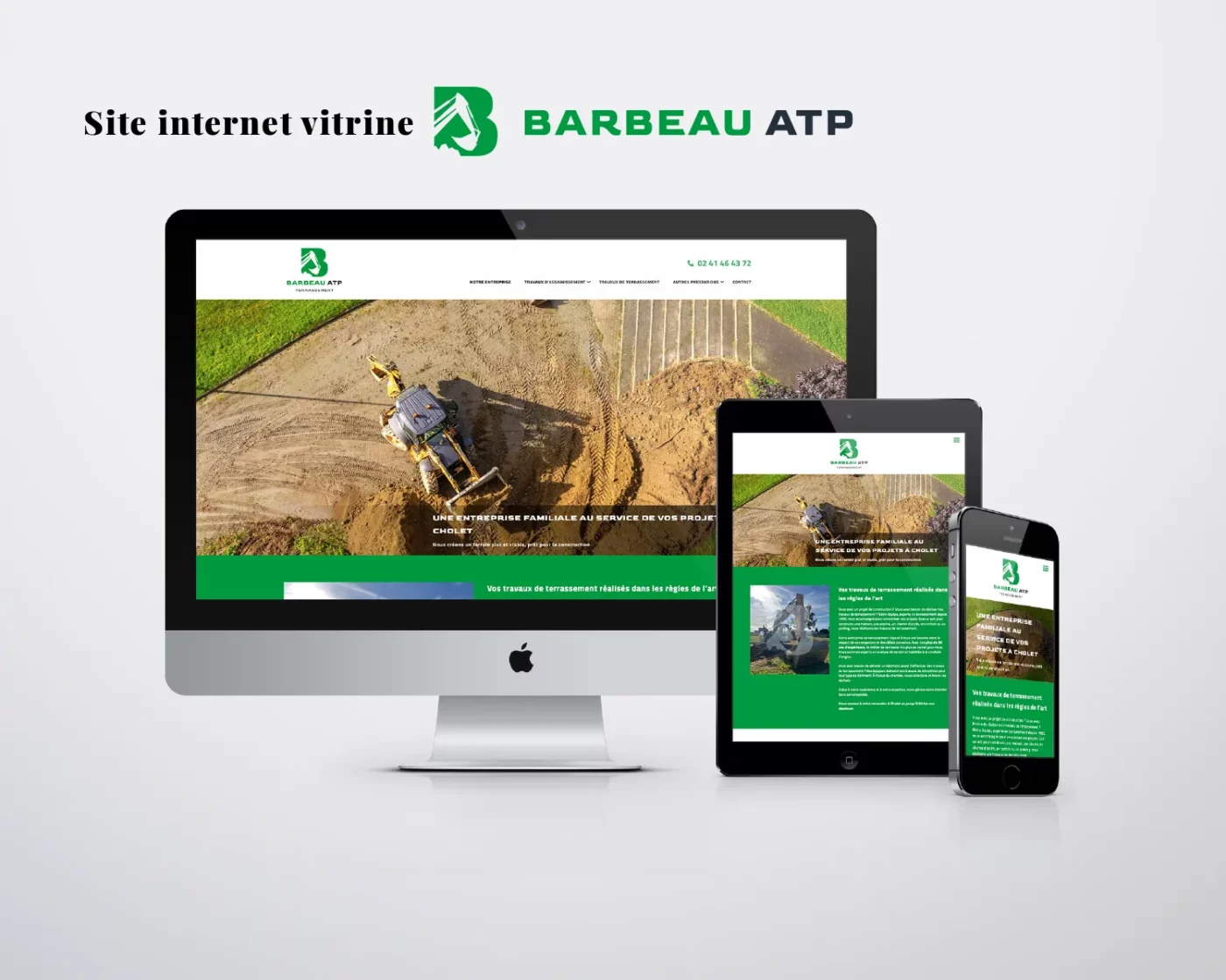 Réalisation du site internet de Barbeau ATP société de terrassement à Cholet